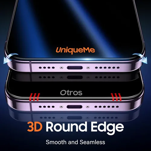 Vista 4 de UniqueMe Protector de pantalla de privacidad para iPhone 14 Pro Max, paquete de 2