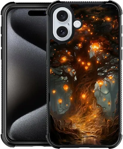 Vista 10 de CARLOCA Funda compatible con iPhone 15, increíble patrón de luz espacial nebulosa para niñas y niños, ultra protección, a prueba de golpes