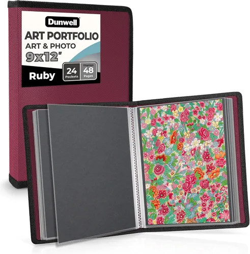 Vista 10 de Dunwell Art Portfolio - Carpeta de 8.5 x 11 pulgadas (negro), papel de montaje, carpeta de cartera para obras de arte, carpeta de arte de 8.5 x 11