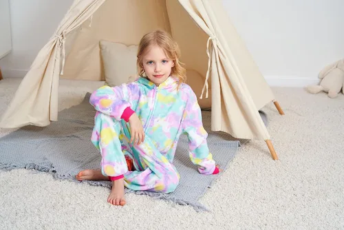 Vista 62 de Pijama de unicornio unisex para niños, enteritos para disfraz, Halloween