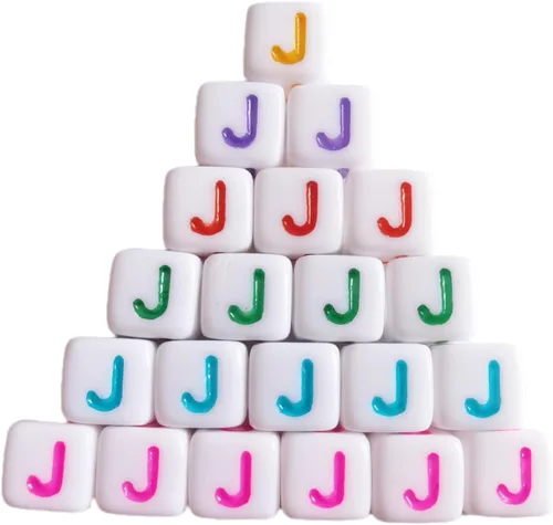 Vista 18 de Xeahung 200 cuentas de letras acrílicas cuadradas multicolor para hacer joyas, llaveros de bricolaje, collares, pulseras, decoraciones