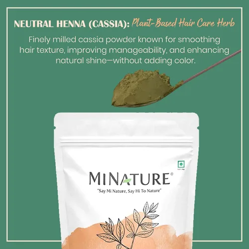 Vista 2 de minature Polvo de henna neutra pura (Cassia Obovata) para acondicionamiento del cabello No añade color al cabello Mascarilla 100% herbaria