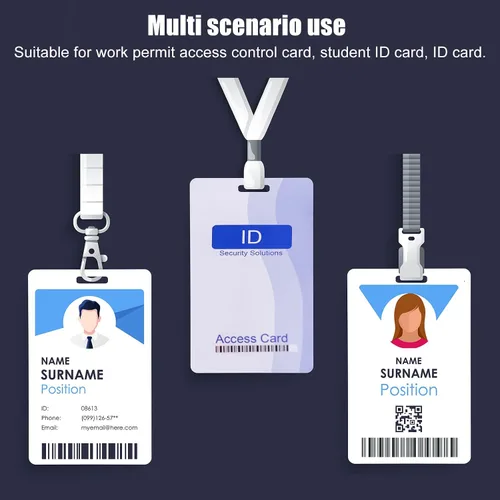 Vista 10 de Tinlade 100 tarjetas de PVC en blanco con ranura perforadora, tarjeta