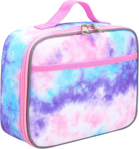 Vista 9 de Lonchera infantil estilo robótica, para niñas, adolescentes, mujeres, bolsa de almuerzo aislada, compartimentos de lados suaves, espaciosos, sin