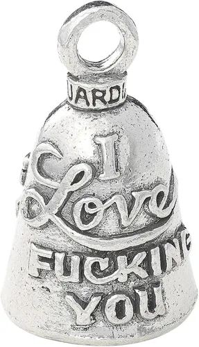 Vista 14 de Guardian Bell Campana de buena suerte con llavero y bolsa de regalo de terciopelo negro Campana de motocicleta Peltre sin plomo Hecho