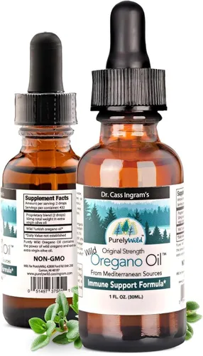 Vista 9 de PURELY WILD Extra Power - Gotas líquidas de aceite de orégano – Fórmula mediterránea cosechada silvestre del Dr. Cass Ingram – Vulgare de Origanum