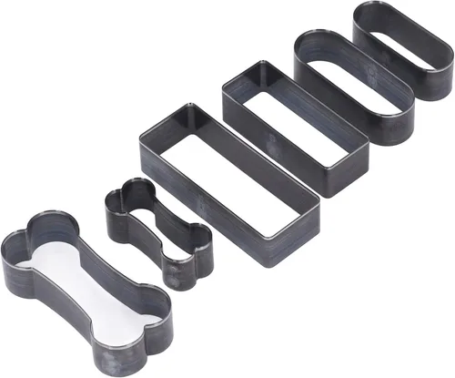 Vista 5 de Juego de troqueles de corte de cuero, 6 piezas de herramienta de corte hueco de cuero con forma de hueso ovalado rectangular para manualidades