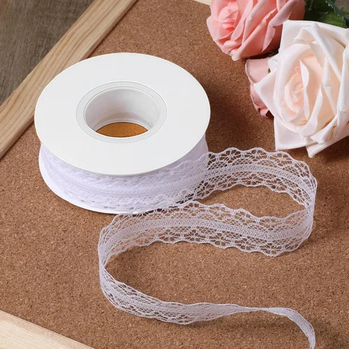 Vista 4 de Giantree Cinta de encaje blanco de 25 yardas, cinta de encaje de 1.2 pulgadas de ancho, cinta de tela floral vintage para envolver regalos, diario