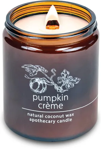 Vista 45 de Vela de mecha de madera agrietada Hemlock Park hecha a mano con cera de coco natural (grande de 16 oz, ámbar) Coconut Apricot Wax Crackling Wood