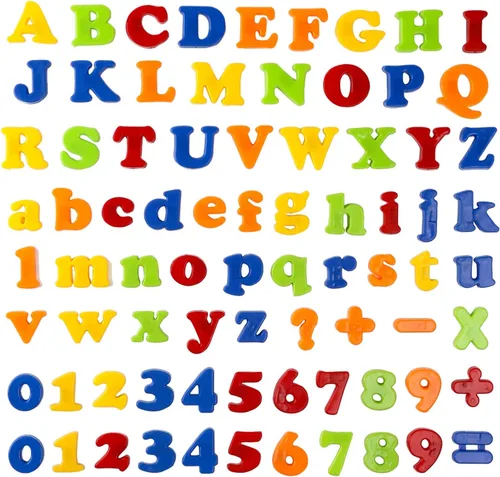 Vista 6 de Letras magnéticas, números, alfabeto ABC 123, imanes de nevera, juego de juguetes educativos de plástico, aprendizaje preescolar, conteo