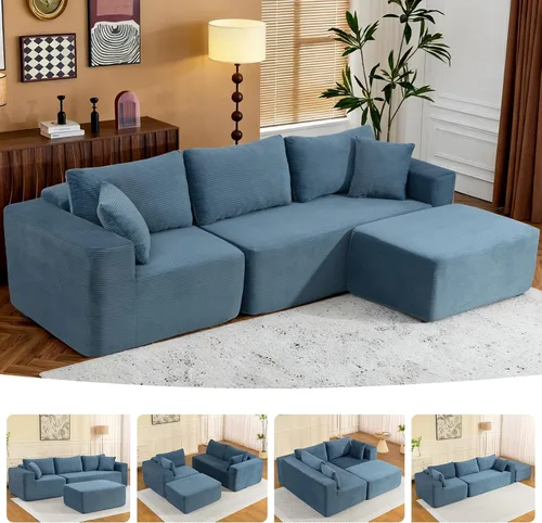 Vista 15 de Nuevo Sofá Seccional Modular Cloud Couch 2025 de 108", Sofá Seccional Modular con Chaise en Forma de L, Sofá Seccional Modular de Asiento Profundo
