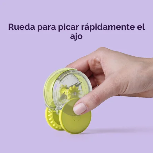 Vista 7 de Chef'n GarlicZoom Picadora de ajos, picadora de ajo de mano con acción rodante, fácil de usar y limpiar, tamaño compacto para preparación rápida