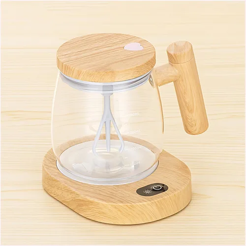 Vista 8 de Taza Autoagitante, Taza de Café Autoagitante de 400ML, Taza de Mezcla Eléctrica de Alta Calidad de Vidrio Borosilicato, Taza de Café con Soporte