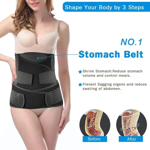 Vista 2 de Faja modeladora para recuperación posparto, 3 en 1, para abdomen/cintura/pelvis