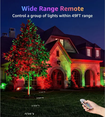 Vista 6 de SUNVIE RGBW - Focos de Halloween para exteriores de 12 W, luces LED