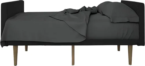 Vista 11 de Sábanas para sofá cama – Juego de 4 piezas, tamaño matrimonial, bolsillo profundo de 6 pulgadas de microfibra ultrasuave, doble cepillado, Negro