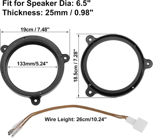 Vista 3 de uxcell Anillo espaciador adaptador de altavoz de coche de 6.5 pulgadas