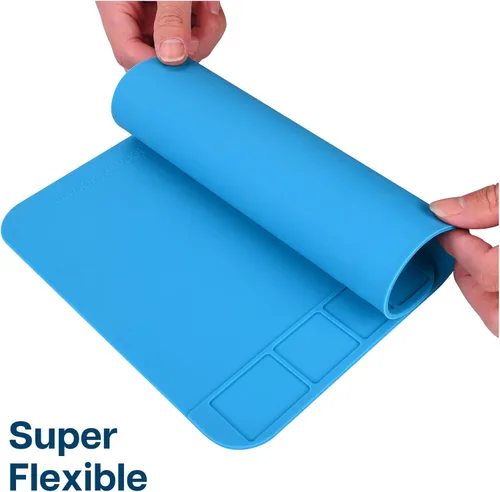 Vista 6 de MMOBIEL Alfombrilla de Soldadura y Reparación de Silicona – Resistente al Calor hasta 932°F (500°C) – Banco de Trabajo Magnético Antideslizante