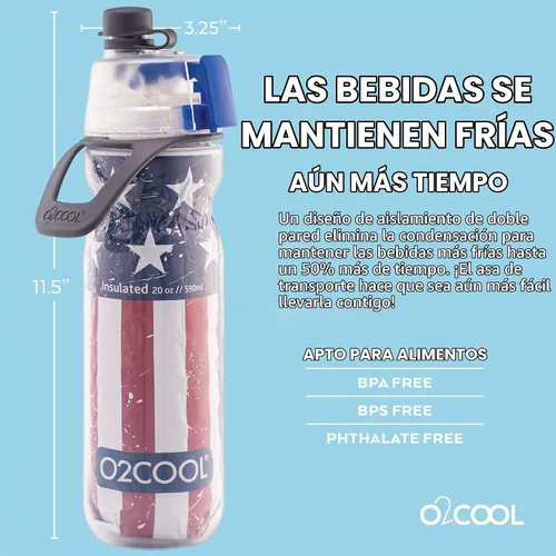 Vista 3 de O2COOL ArcticSqueeze botella de 20 onzas oficial que se aprieta para tomar