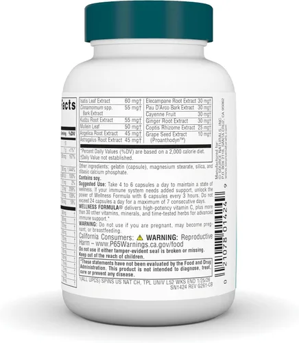 Vista 4 de Source Naturals Wellness Formula- 60 Cápsulas