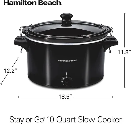Vista 8 de Hamilton Beach Stay or Go - Olla de cocción lenta portátil extra grande