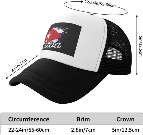 Vista 5 de BIEGAS Sombrero de bandera de Cuba, sombrero de camionero cubano para hombres y mujeres, gorra de béisbol ajustable, gorra de malla para exteriores