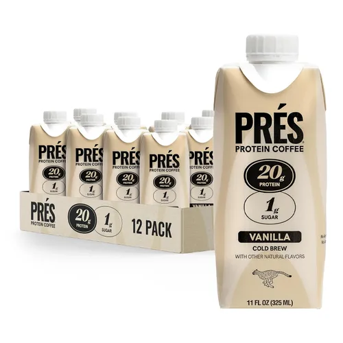 Vista 10 de PRES - Café proteico, variedad, alto en proteínas, cerveza fría real, 0.71 onzas de proteína, 0.4 oz de azúcar, 100 calorías, aperitivos