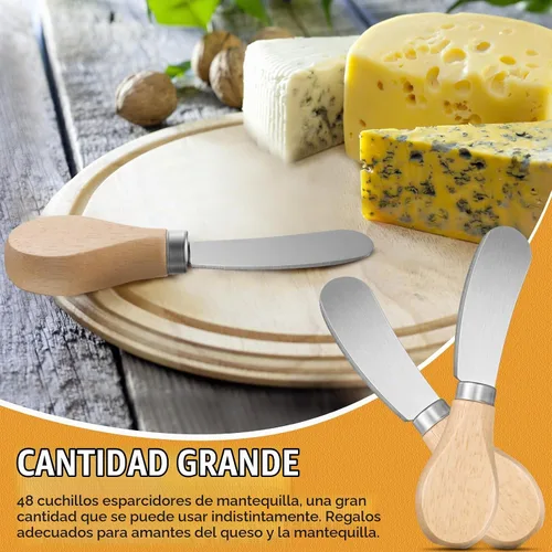 Vista 7 de LWarranty - 48 cuchillos esparcidores de queso, cuchillo de queso con mango