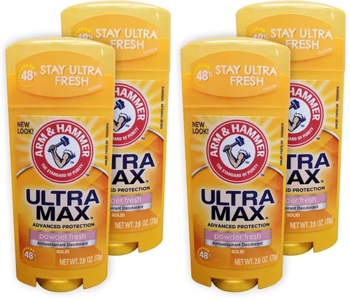 Vista 5 de Arm & Hammer Ultramax Invisible Solid Powder Antitranspirante y desodorante fresco, 2.6 onzas, paquete de 2