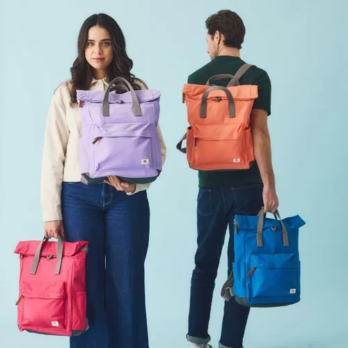 Vista 8 de ORI LONDON Mochila Rolltop para hombre y mujer - Mochila de viaje mediana de nailon para portátil y accesorios - The Canfield, Palta, Mediana