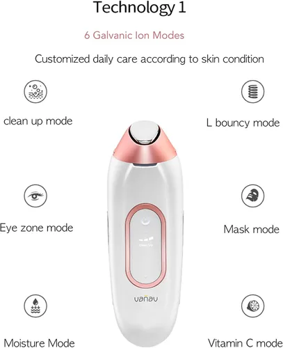 Vista 6 de Vanav Garbanic UP6 Beauty Device dispositivo para el cuidado de la piel en el hogar Garvanic todo en uno