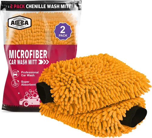 Vista 10 de AIDEA Manopla de Lavado de Coche de Microfibra-2PK, Sin Rayones y Sin Pelusas, Manopla de Lavado de Microfibra Chenille Premium-Azul Tamaño Regular