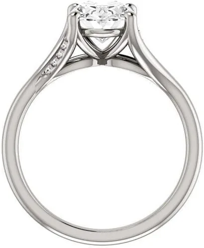 Vista 5 de Anillo ovalado de moissanita con estrella de moissanita de 5 quilates, anillo de compromiso de moissanita, juego de anillos nupciales de moissanita