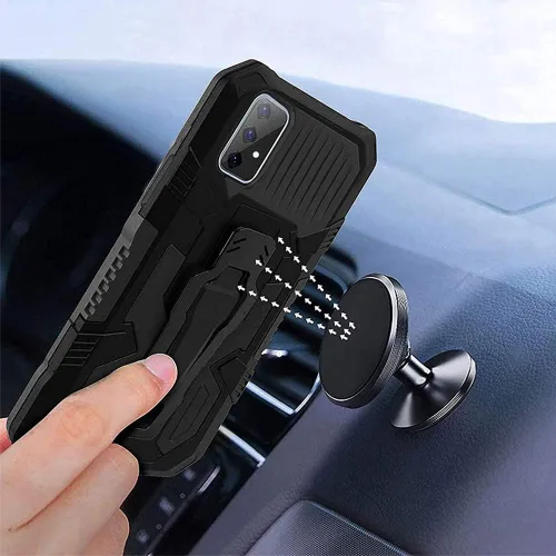 Vista 3 de Funda compatible con Samsung A52, protección resistente de grado militar, para Samsung A52, anticaídas de 15 pies, con función atril y 2 protectores
