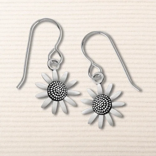 Vista 2 de Sunflower Dangle Earrings Fun Summer Earrings for Women and Girls in Sterling Silver