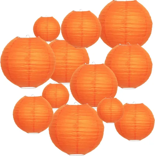 Vista 8 de 10 linternas de papel blanco para decoración de fiesta, 16 pulgadas, grandes, de papel redondo chino, para colgar, linternas gigantes