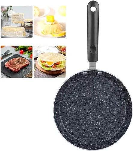 Vista 5 de Plplaaoo Sartén antiadherente para crepes, sartén de aluminio para panqueques con mango cómodo, sartén de calefacción uniforme, revestimiento