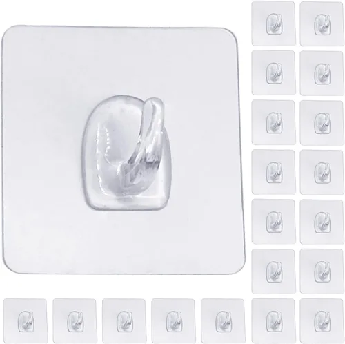 Vista 8 de Ganchos adhesivos, ganchos de utilidad resistentes de 20 libras (máximo), impermeables y resistentes al aceite, extraíbles, ganchos transparentes