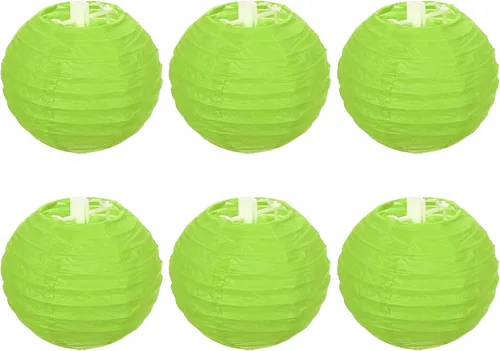 Vista 17 de PATIKIL Faroles de papel de 4 pulgadas, paquete de 6 pantallas redondas plegables para colgar para bodas, hogar, fiestas, festivales, celebraciones