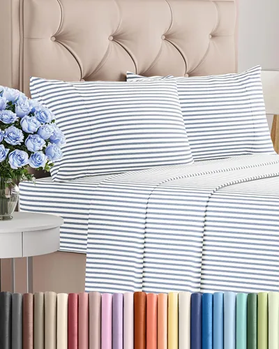 Vista 128 de Juego de sábanas Twin de 4 piezas - Cómodo, transpirable y refrescante - Juego de ropa de cama de lujo de hotel ultrasuave con bolsillos profundos