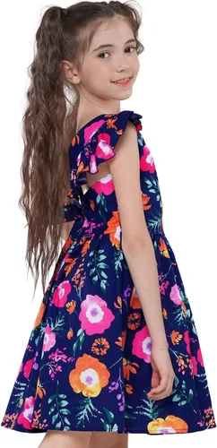 Vista 254 de Vestido de verano para niña, de algodón, con diseño floral