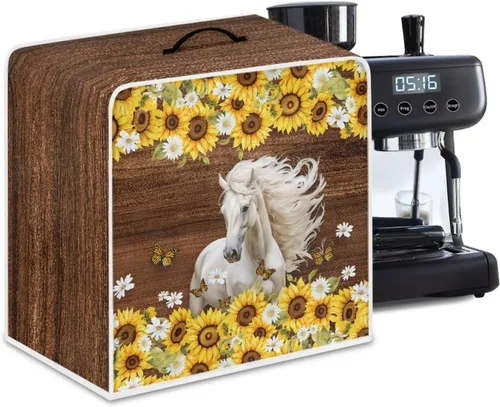 Vista 12 de Cubierta antipolvo para máquina de café con girasol, cubierta antipolvo para cafetera, funda para licuadora, cubierta de tela para batidora de pie