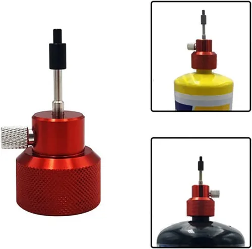 Vista 4 de Adaptador de llenado de propano Válvula de conector de tanque de gas verde con adaptador de gas de puerto de aceite de silicona