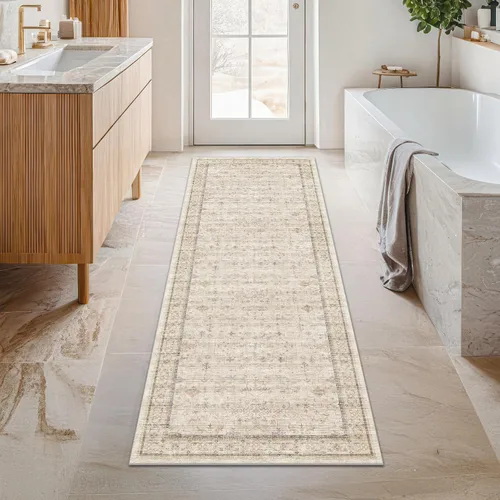 Vista 54 de Hazo Haus – Alfombra pequeña para entrada, cocina o baño, antideslizante con base de goma, resistente a las manchas y a la decoloración, diseño