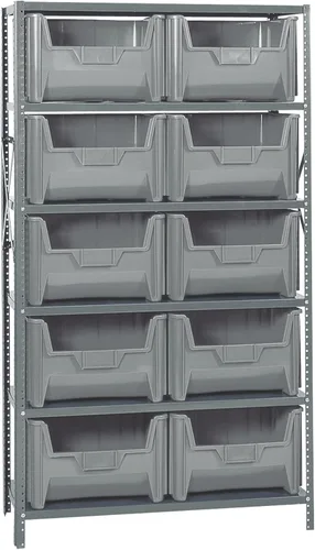 Vista 26 de Quantum QSBU-245BK Heavy Duty Shelving Unit with (7) Shelves and (24) QUS245 Black Bins for Garage Warehouse Storage Distribution 400 lb Load