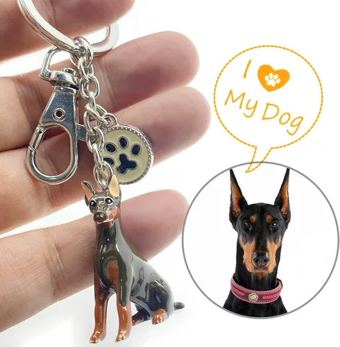 Vista 3 de DOR QUEEN Mini llavero de perro para parejas, llavero de moda, lindo llavero de automóvil, para niños, adultos, familia