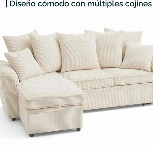 Vista 6 de LINSY HOME Sofá modular con cama extraíble, sofá biplaza modular de pana grande, reposabrazos ancho, sofá modular de 62 pulgadas y 2 asientos