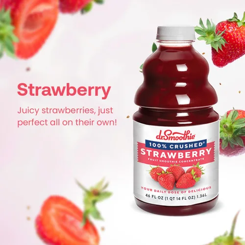 Vista 3 de Dr. Smoothie Fresa 100% fruta triturada (botella de 46 onzas)
