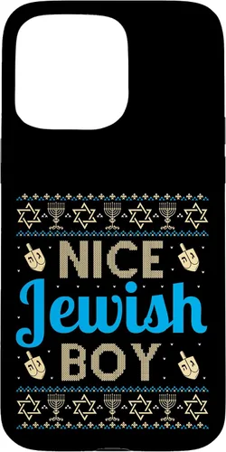 Vista 31 de Nice Jewish Boy Ugly Hanukkah Sweater Funny Jewish Chanukkah Case for iPhone 16