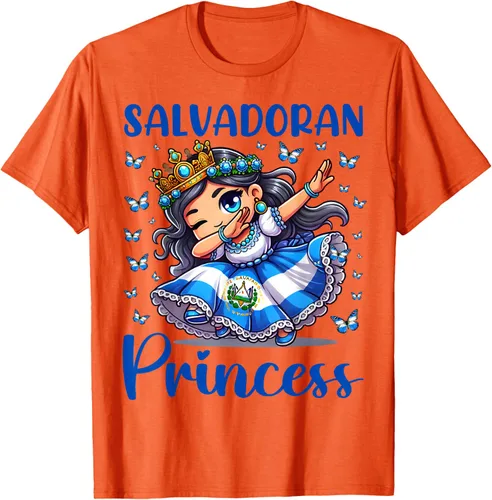 Vista 32 de Camiseta de princesa salvadoreña dabbing para niñas y niños